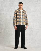 Iggy Beige And Blue Ombre Grid Jacket