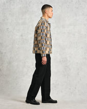 Iggy Beige And Blue Ombre Grid Jacket