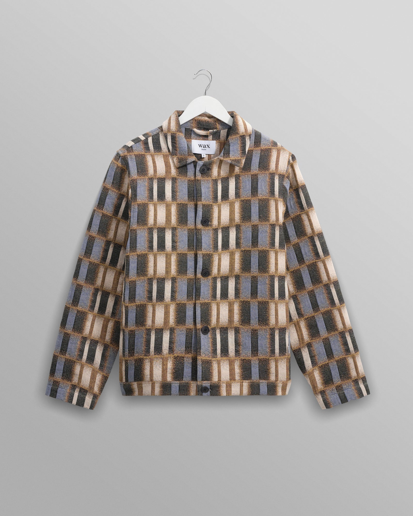 Iggy Beige And Blue Ombre Grid Jacket