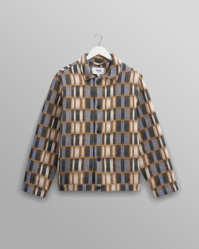 Iggy - Beige And Blue Ombre Grid Jacket