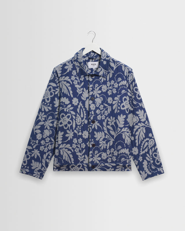 Iggy - Blue And Ecru Floral Jacquard Jacket