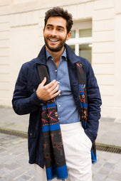 Veste Saharienne En Daim Bleu