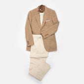 Flat Front Trouser In Stretch Cotton Twill