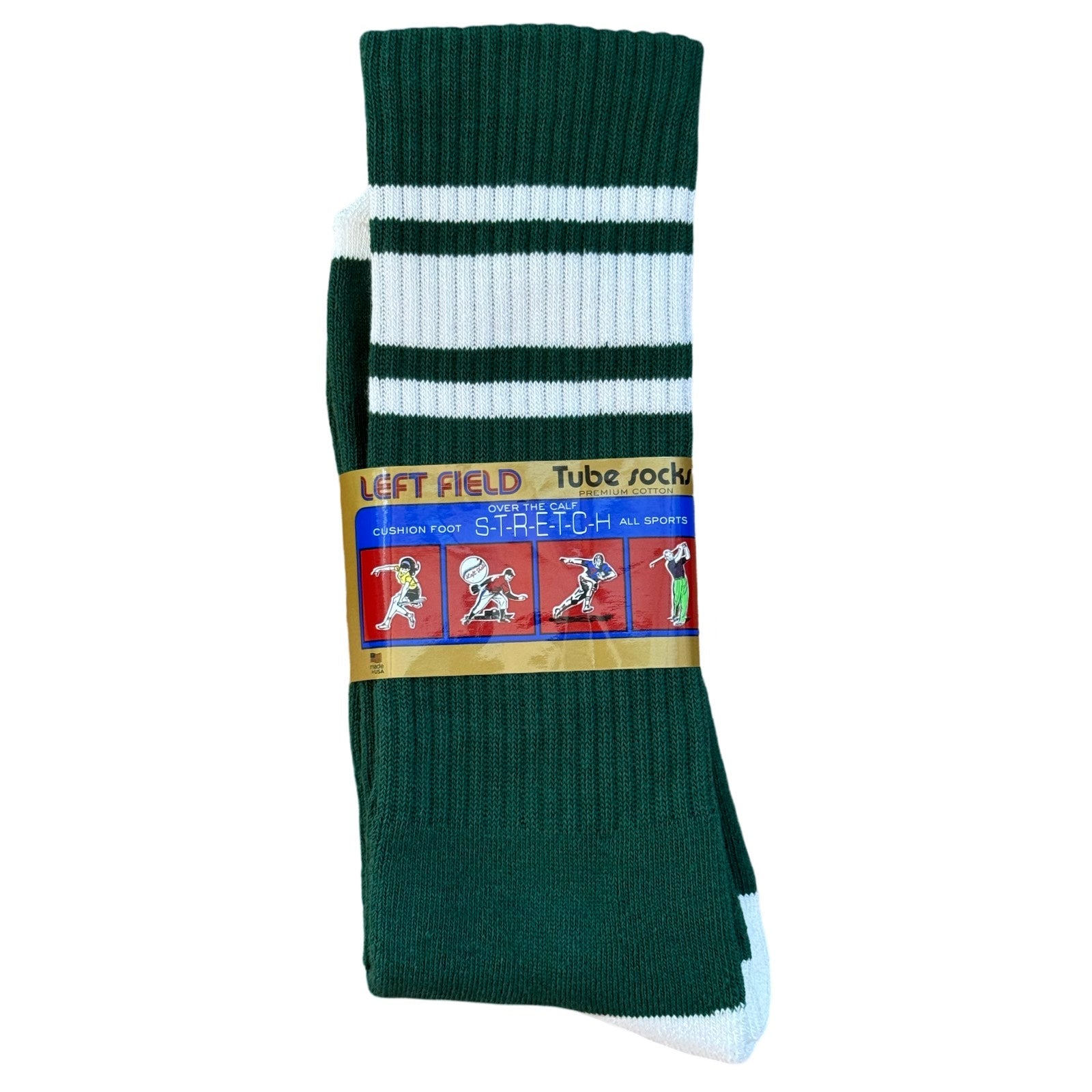 White Striped Bamboo Tube Socks