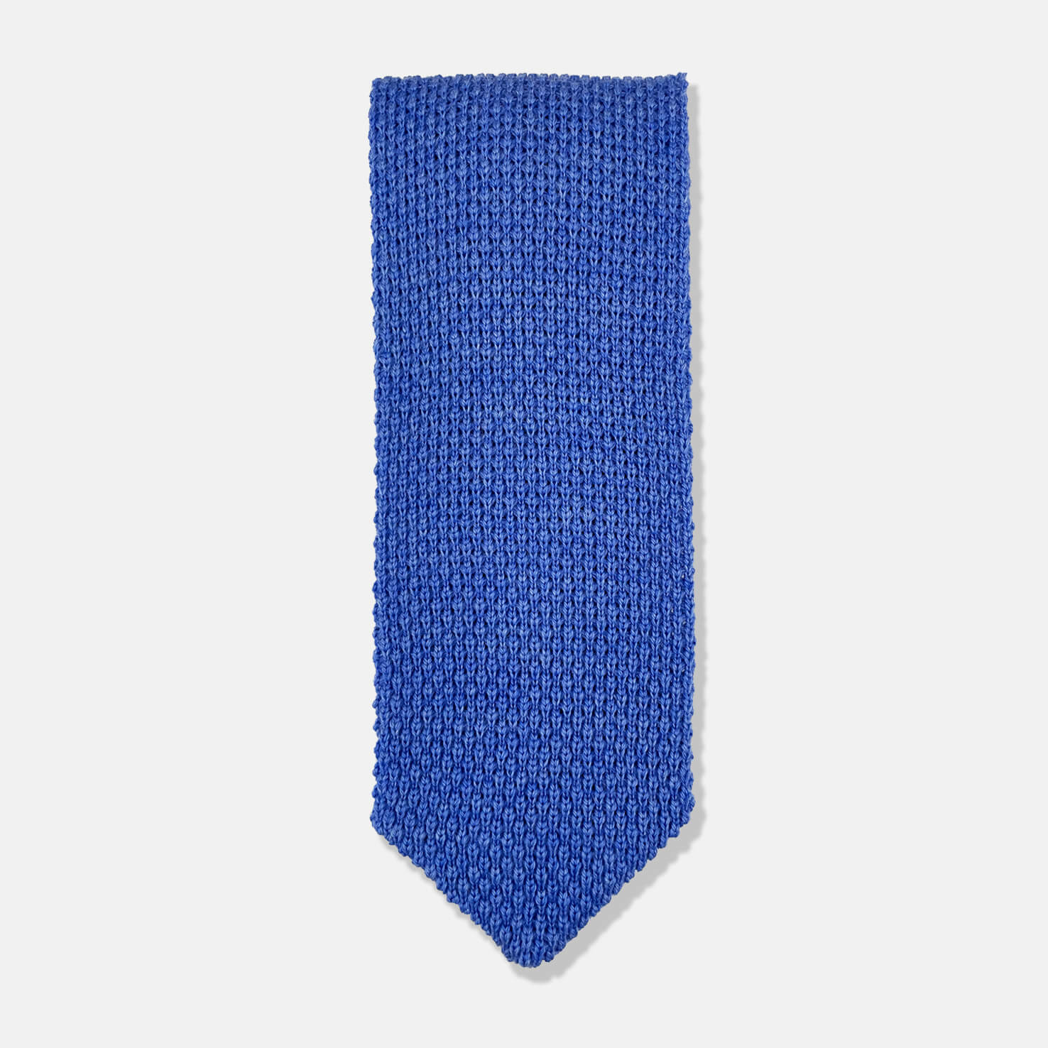 Wool Knitted Tie In Azure