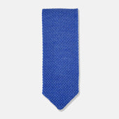 Wool Knitted Tie in Azure Blue