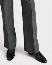 Pantalon Vas En Serg De Laine Et Mohair 2 Ply Chevrons Noir Et Gris