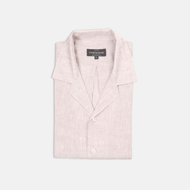 Riviera Collar Shirt in Fawn Linen