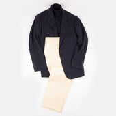 Flat Front Trouser In Stretch Cotton Twill