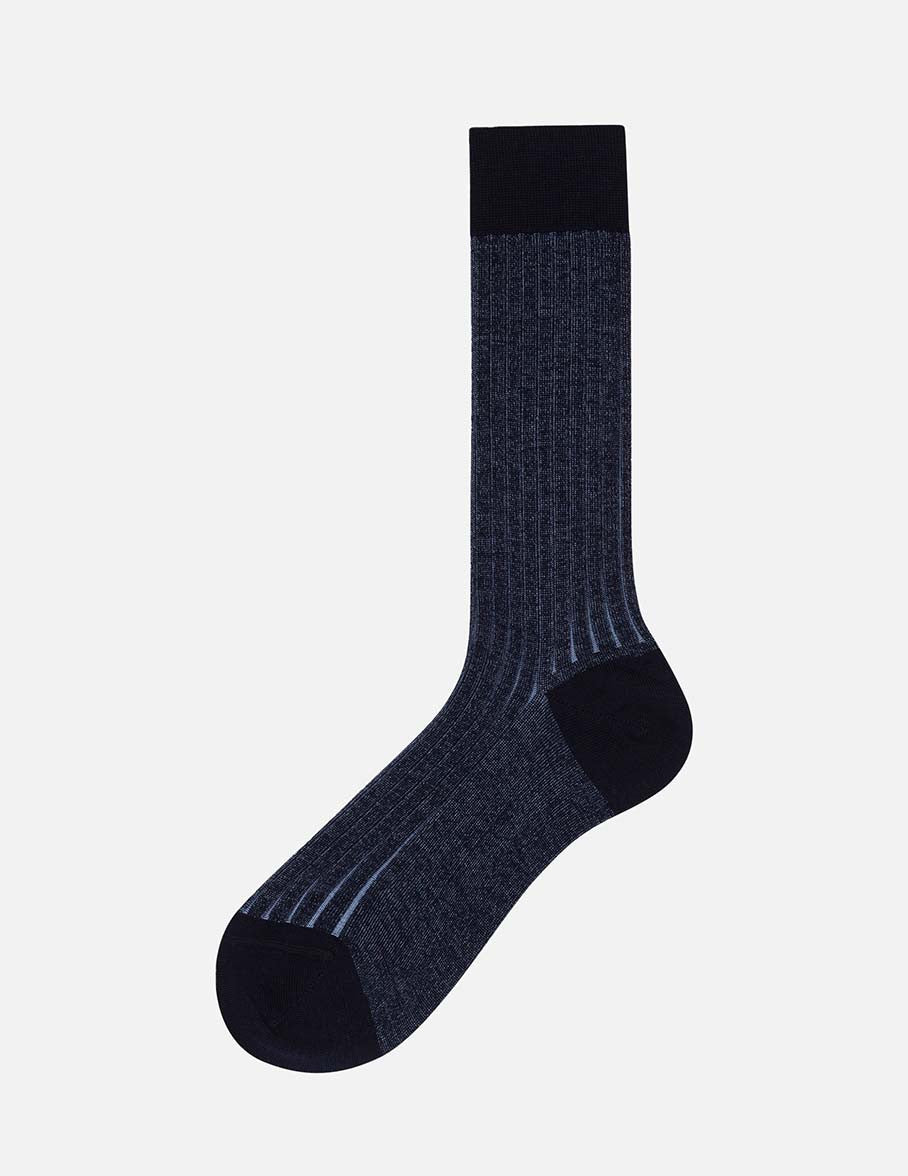 Chaussettes En Fil D Ecosse Marine