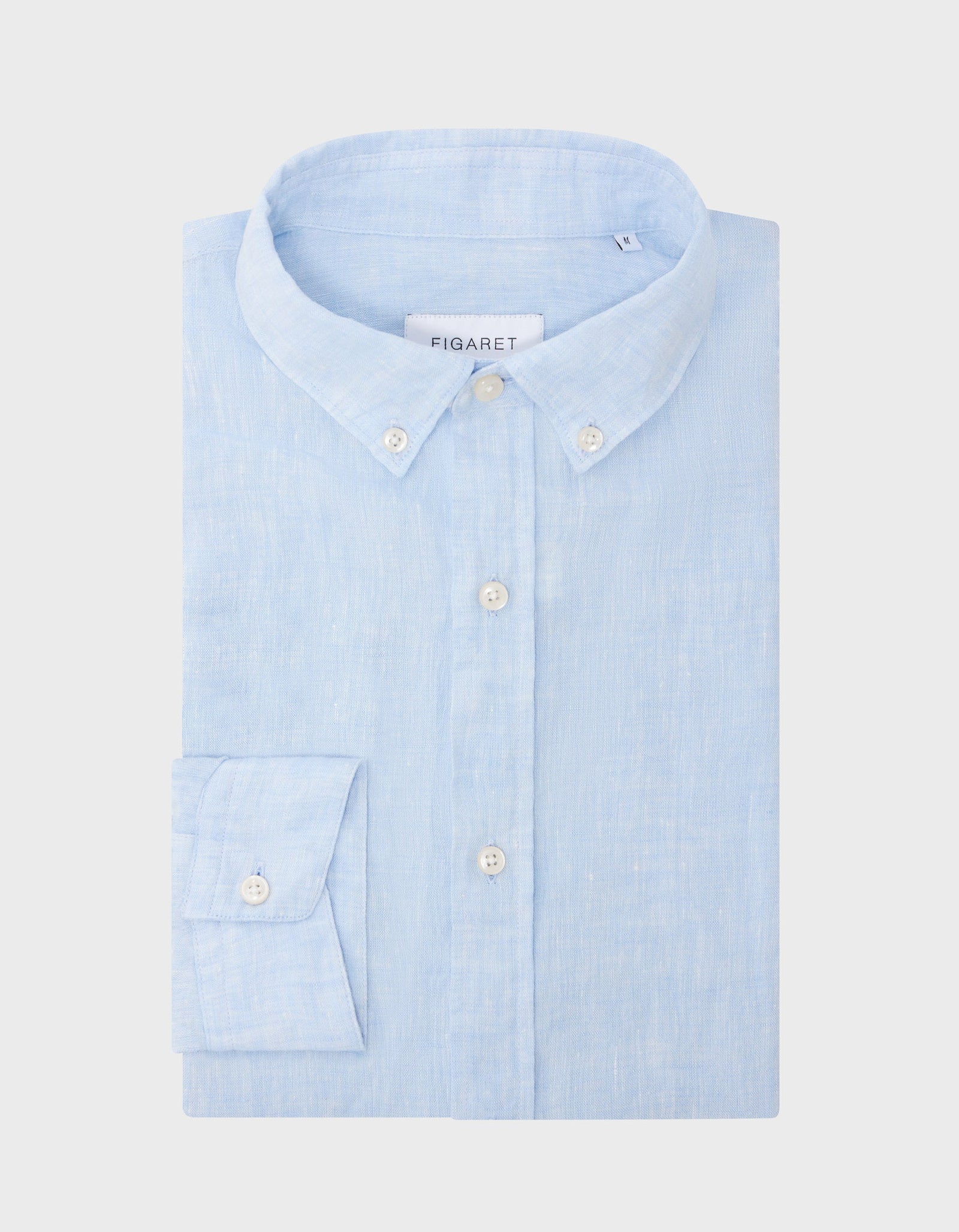 Gaspard shirt in light blue linen
