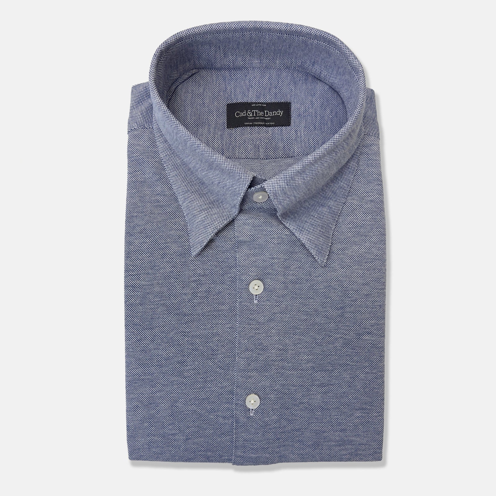 Hidden Button Down Shirt In Piqu Cotton