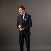 Flat Front Trouser In Stretch Cotton Twill