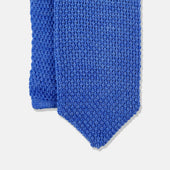 Wool Knitted Tie In Azure