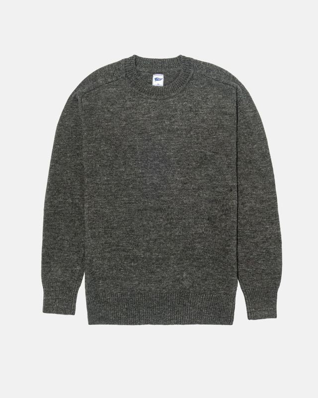 Grey Wool Crewneck Sweater Trim Fit