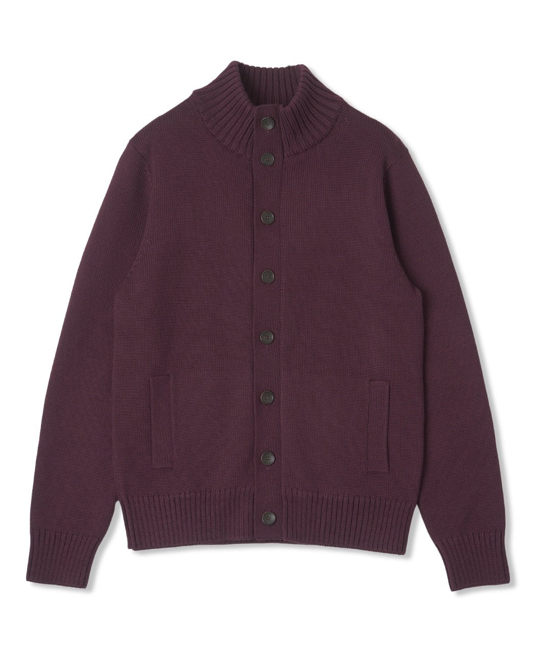 Stand Collar Cardigan Extra Fine Merino