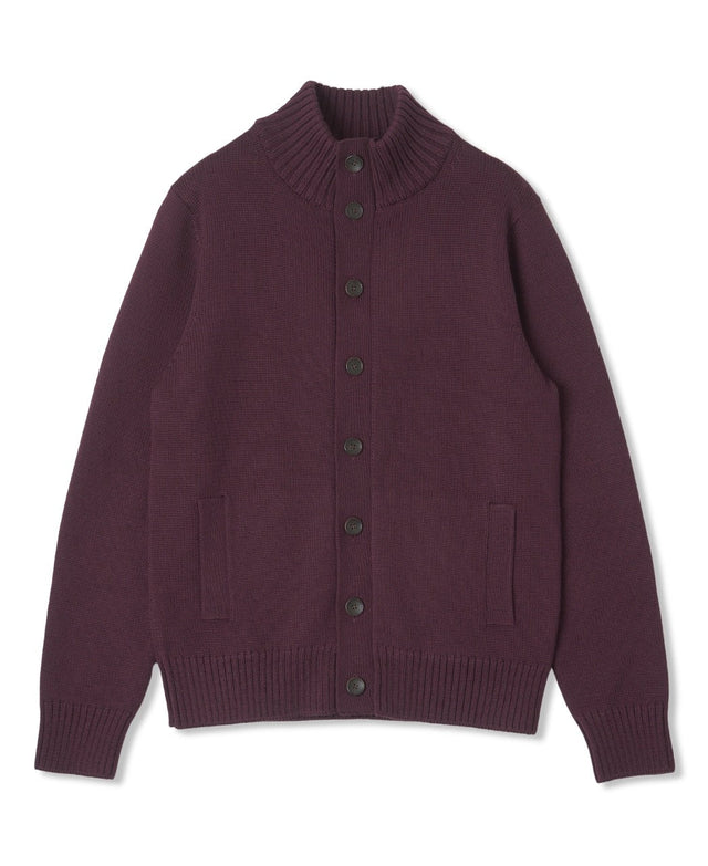 Stand Collar Cardigan Extra Fine Merino