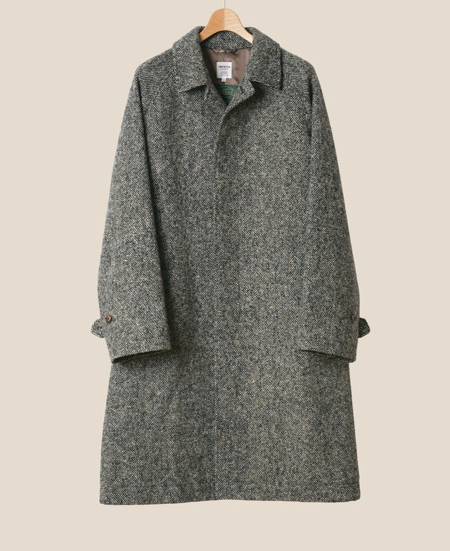 ONE PIECE SLEEVE BALMACAAN COAT DONEGAL TWEED