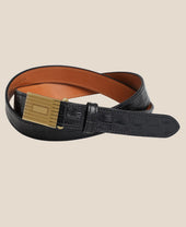 ENGINE TURNED SLIDE BUCKLE BELT