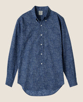 Vintage Ivy Blue Paisley Print Shirt