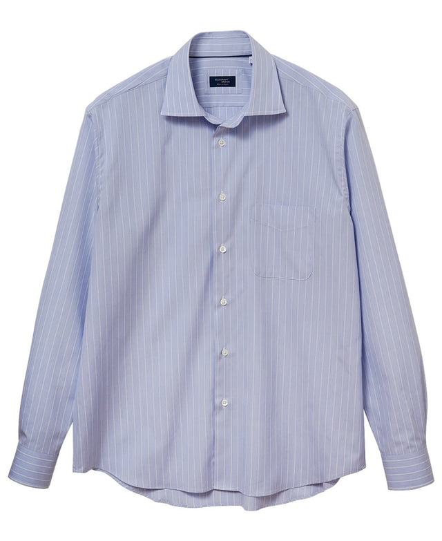 Casual Broadcloth Wide Collar Stripe
