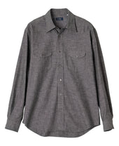 Casual Shirt Double Pocket Black Chambray