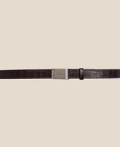 ENGINE TURNED SLIDE BUCKLE BELT