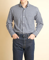 Vintage Ivy Navy Flannel Gingham Check Shirt