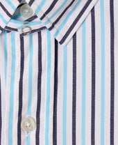Vintage Ivy Multi Blue Stripe Tab Collar Shirt