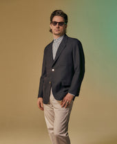 UNSTRUCTURED IVY NAVY BLAZER WOOL TROPICAL