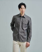 Casual Shirt Double Pocket Black Chambray