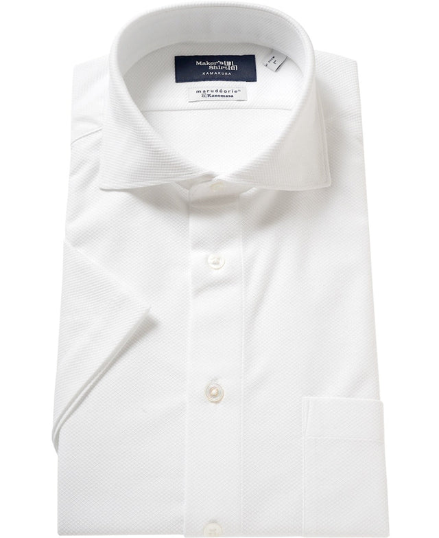 Short Sleeve Shirt - Cutaway Leno Jacquard J-Tech Stretch EASY CARE