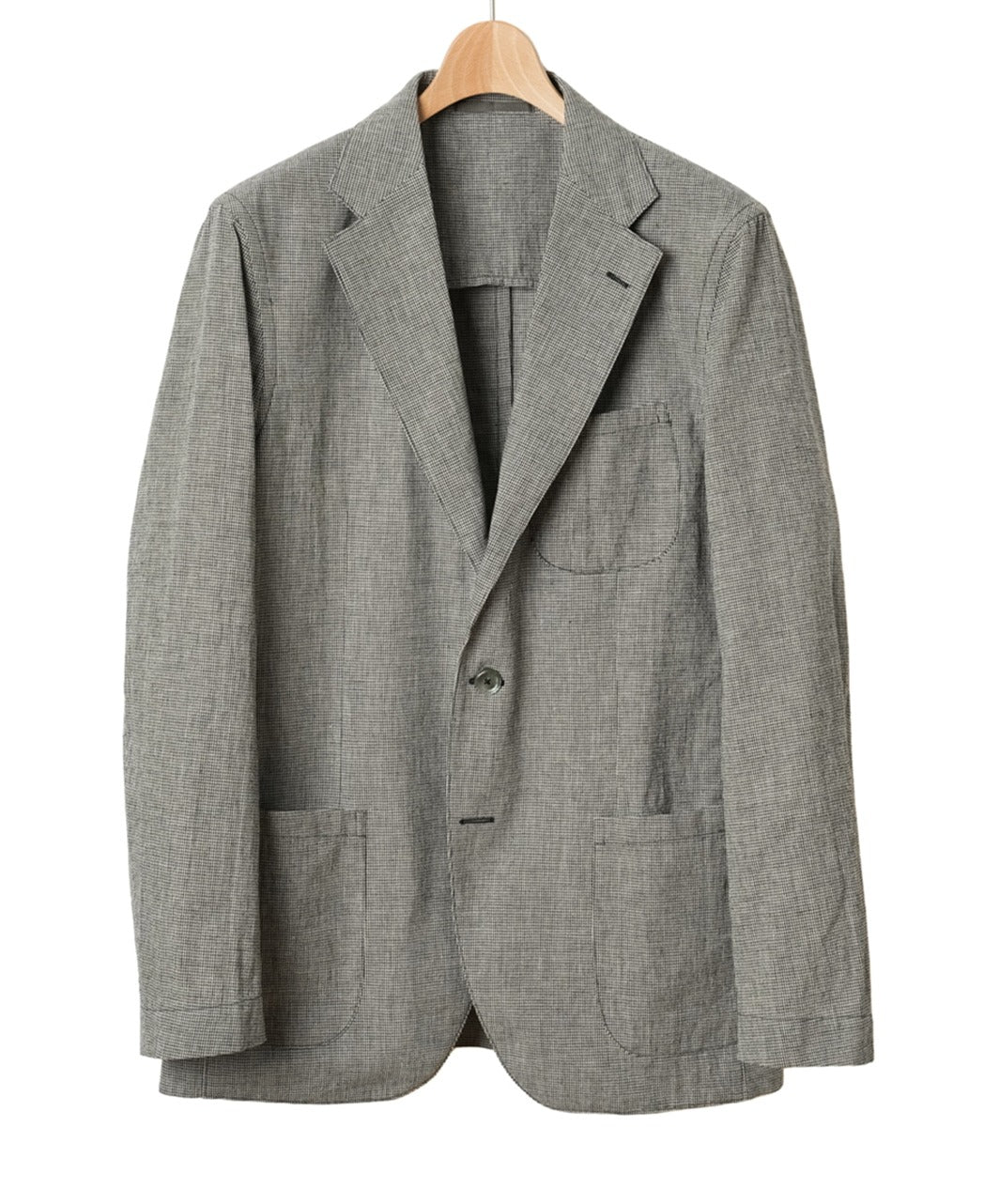 Lightweight Cotton Linen Jacket Gingham Check