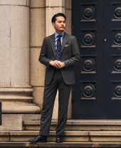 Tokyo Slim Fit Italian Spread Sea Island Cotton Herringbone