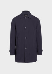 Trench Droit De Voyage Uni Bleu Marine