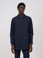 Trench Droit De Voyage Uni Bleu Marine