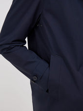 Trench Droit De Voyage Uni Bleu Marine