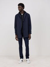 Trench Droit De Voyage Uni Bleu Marine