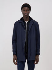 Trench droit de voyage uni bleu marine