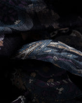 Indigo paisley cotton & linen scarf