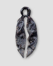 Indigo paisley cotton & linen scarf