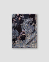 Indigo paisley cotton & linen scarf
