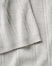 The Valencia Sweater Polo In Heather Grey Rib