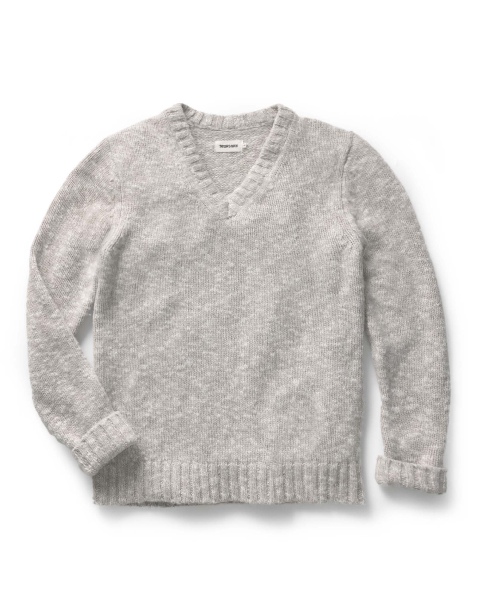The Match V Neck Sweater In Sable Merino Slub
