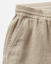 The Apres Short in Heather Oat Crepe