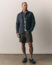 The CPO Overshirt in Indigo Ash Wool Herringbone