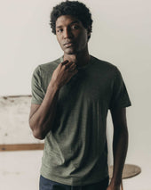 The Merino Tee In Heather Army