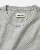 The Organic Cotton Crew in Heather Grey Waffle