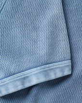 The Organic Cotton Short Sleeve Crew In Washed Blue Waffle
