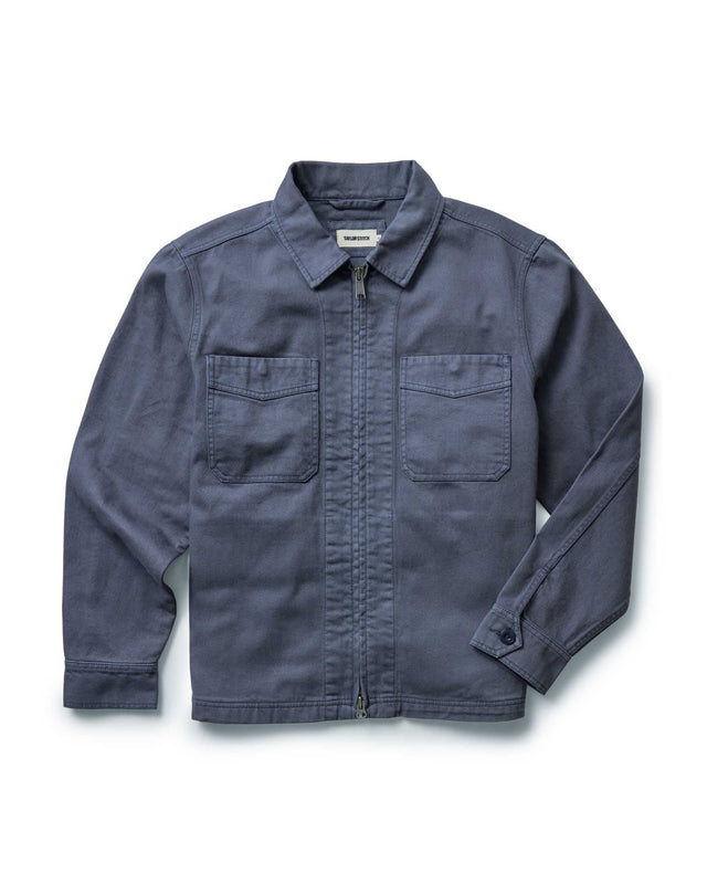 The Station Jacket In Petrol Blue Broken Twill